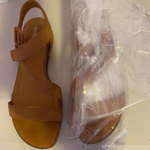 Brand new, never worn beige sandals